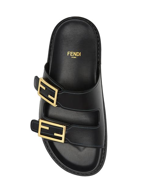 fendi feel buckle leather slides|fendigraphy slides.